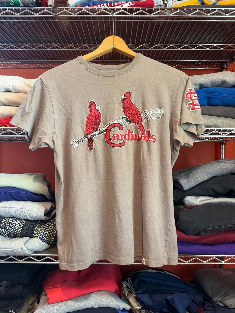 47 Brand St. Louis Cardinals MLB Baseball Patch T-Shirt Gray Small